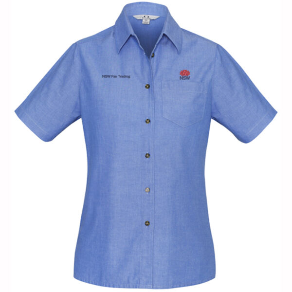 BIZ-LB6200 Ladies Wrinkle Free Chambray Short Sleeve Shirt Thumbnail
